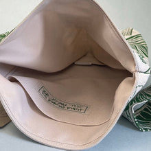 Load image into Gallery viewer, Large linen make up bag - green ginkgo
