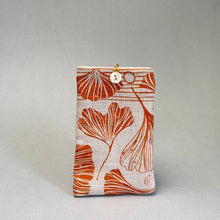 Load image into Gallery viewer, Linen glasses case - ochre ginkgo
