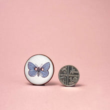 Load image into Gallery viewer, Porcelain button pair - butterfly
