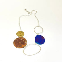 Load image into Gallery viewer, Silver, copper and titanium pendant e
