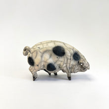 Load image into Gallery viewer, Small trotting oldspot ceramic pig - Raku
