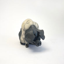 Load image into Gallery viewer, Small sitting saddleback ceramic pig - Raku
