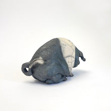 Load image into Gallery viewer, Small sitting saddleback ceramic pig - Raku

