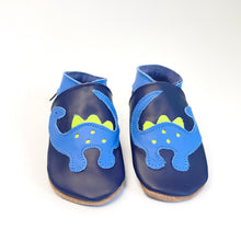 Load image into Gallery viewer, Baby Shoes -  blue dinosaur
