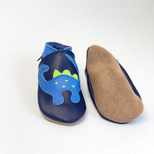 Load image into Gallery viewer, Baby Shoes -  blue dinosaur
