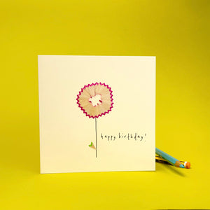 Greeting Card - flower Happy Birthday