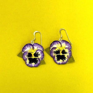 Pansy purple Earrings