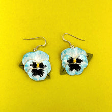Load image into Gallery viewer, Pansy blue earrings
