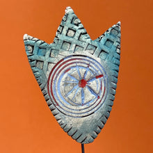 Load image into Gallery viewer, Ceramic flower on wooden base
