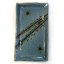Load image into Gallery viewer, Rectangular platter - diagonal blue
