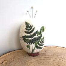 Load image into Gallery viewer, Felt pebble pin cushion - fern
