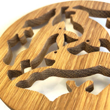 Load image into Gallery viewer, Oak fretwork coaster - hares
