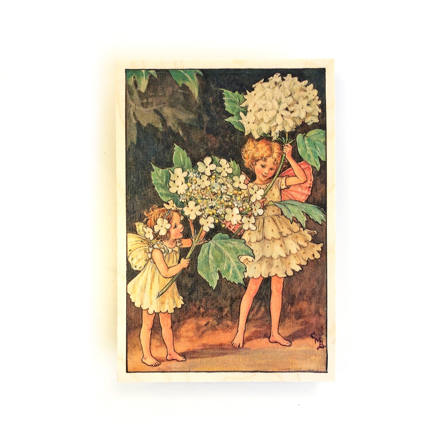 Wooden postcard - flower fairy
