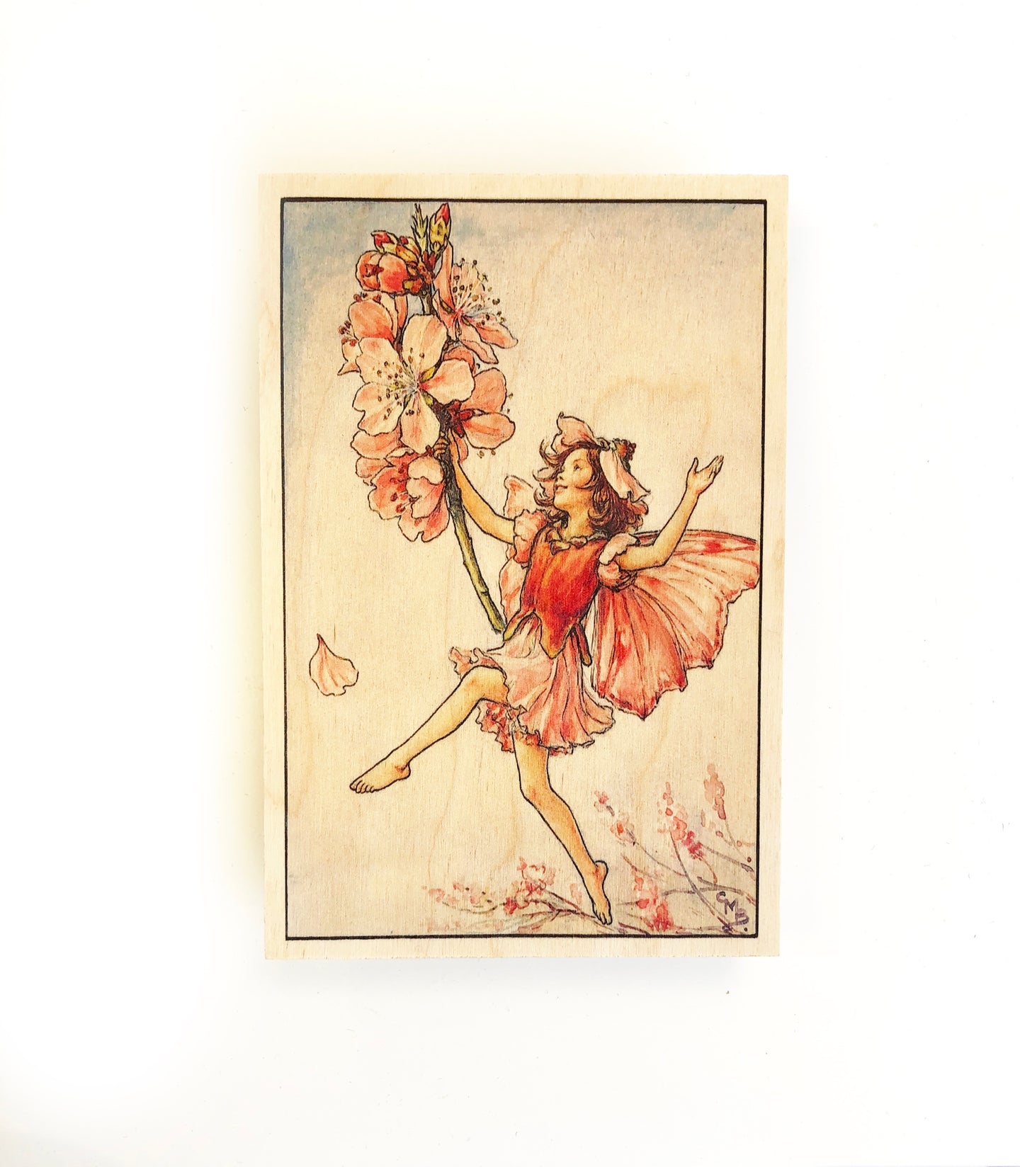 Wooden postcard - flower fairy 3