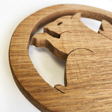 Load image into Gallery viewer, Oak fretwork coaster - squirrel
