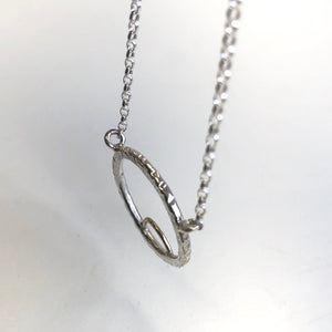 Silver ring pendant - gold arch detail