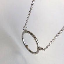 Load image into Gallery viewer, Silver ring pendant - gold dot detail
