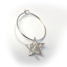 Load image into Gallery viewer, Silver hoop earrings - star
