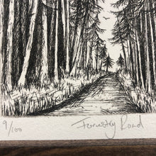 Load image into Gallery viewer, Etching - Forest road
