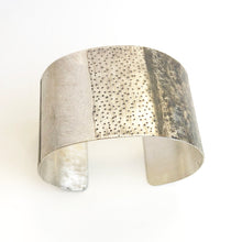 Load image into Gallery viewer, Wide silver cuff bangle
