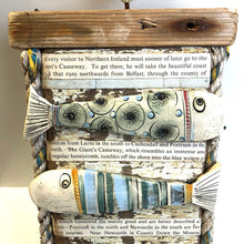 Load image into Gallery viewer, Ceramic fishes on wooden plaque
