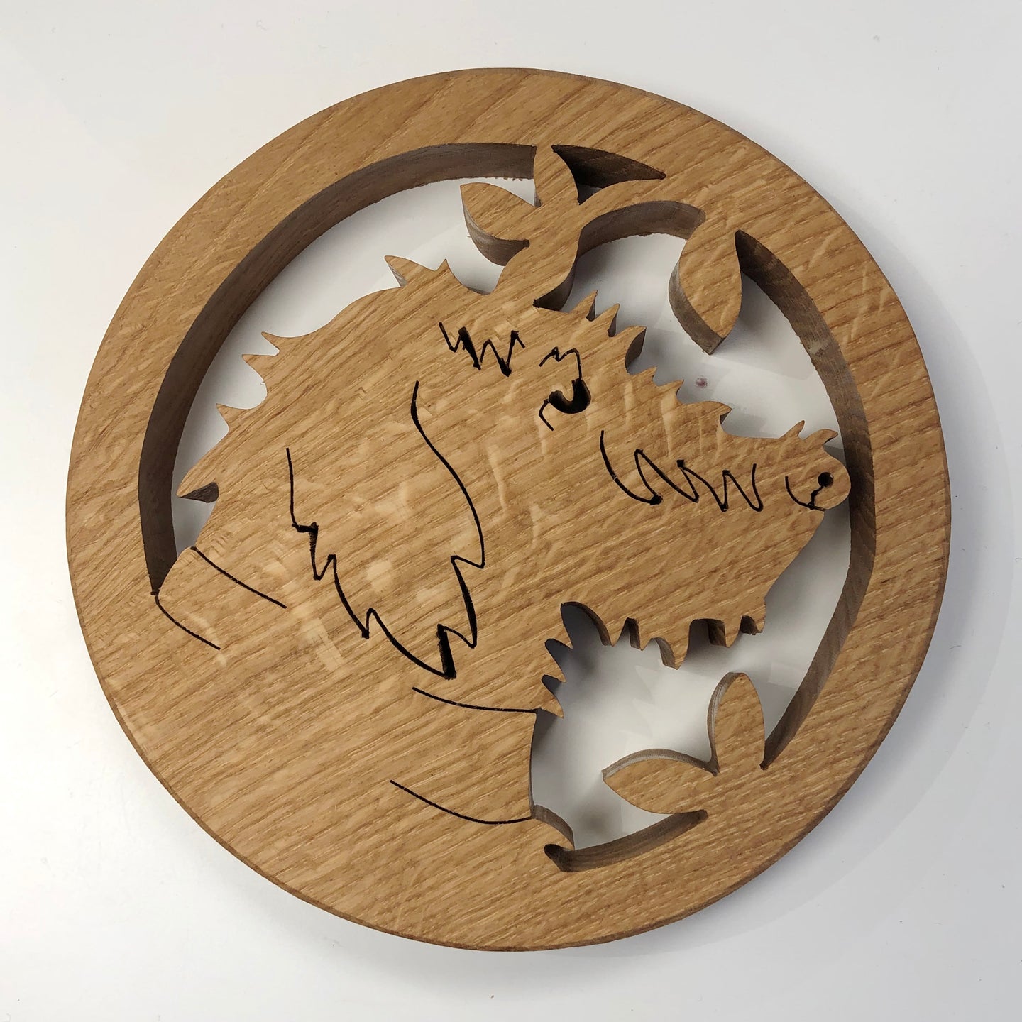 Oak pot stand - shaggy dog