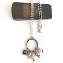 Load image into Gallery viewer, Silver and pearl charm pendant

