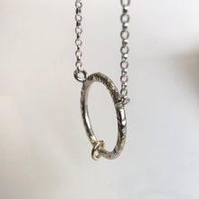 Load image into Gallery viewer, Silver ring pendant - gold ring detail
