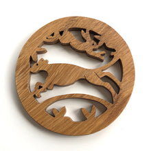 Load image into Gallery viewer, Oak pot stand - hare &amp; hound
