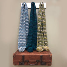 Load image into Gallery viewer, Pom Pom scarf - teal
