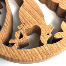 Load image into Gallery viewer, Oak pot stand - hare &amp; hound
