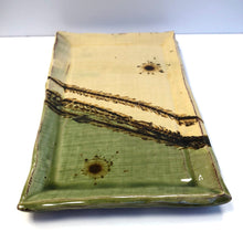 Load image into Gallery viewer, Rectangular platter - cream and green
