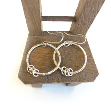 Load image into Gallery viewer, Silver &amp; gold ring drop earrings
