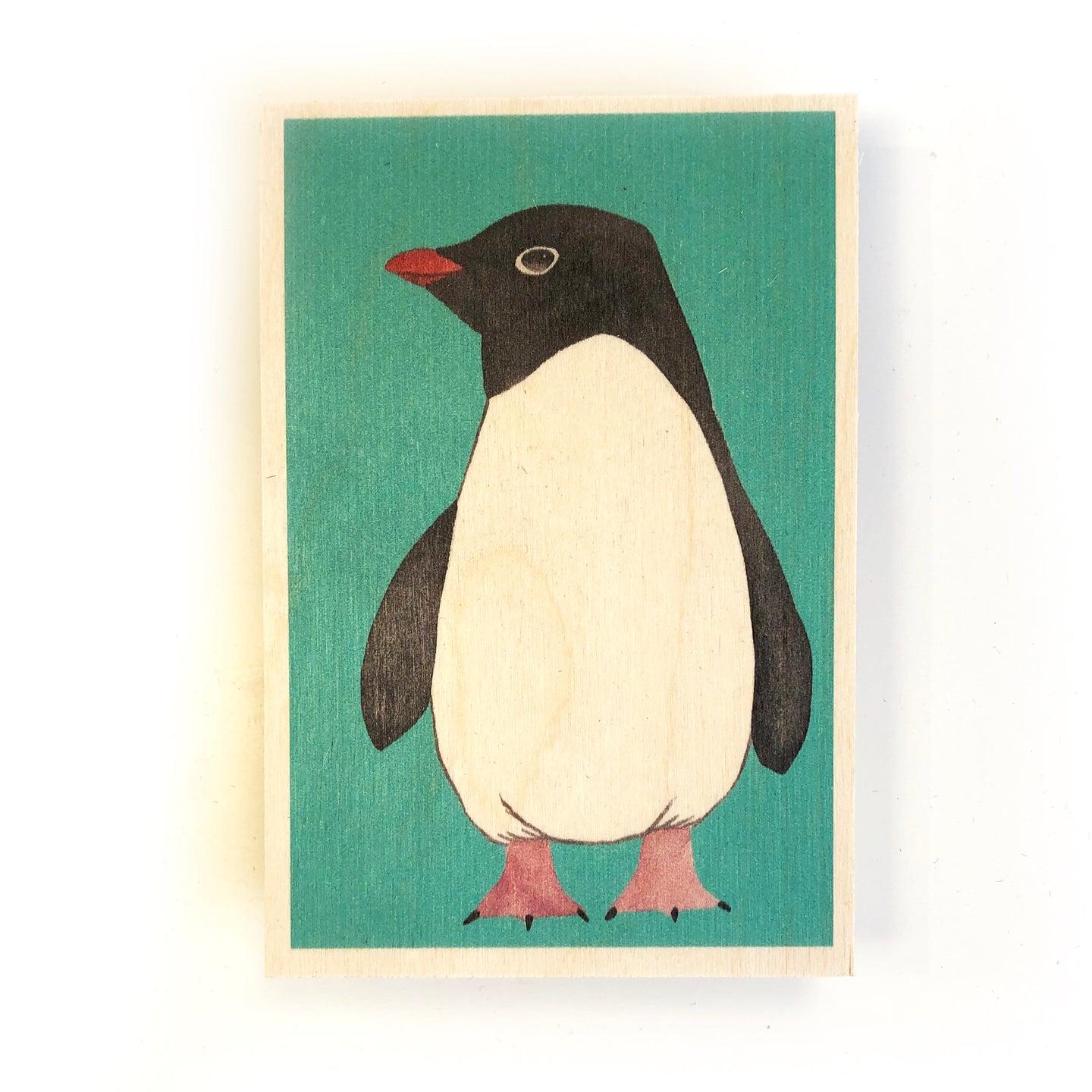 Wooden postcard - penguin