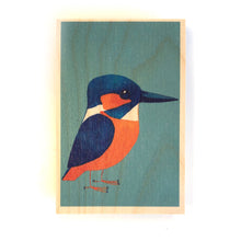 Load image into Gallery viewer, Wooden postcard - kingfisher
