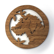 Load image into Gallery viewer, Oak fretwork coaster - shaggy dog
