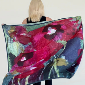 Large silk scarf - Poppy