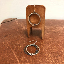 Load image into Gallery viewer, Shadow circles - silver earrings
