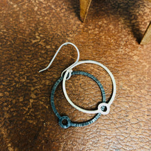 Load image into Gallery viewer, Shadow circles - silver earrings
