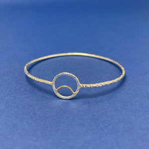 Silver & gold bangle - Arc