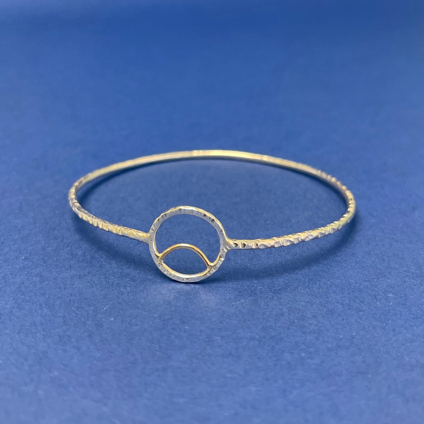 Silver & gold bangle - Arc
