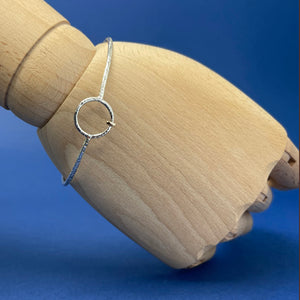 Silver & gold bangle - Bar