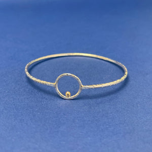 Silver & gold bangle - Dot