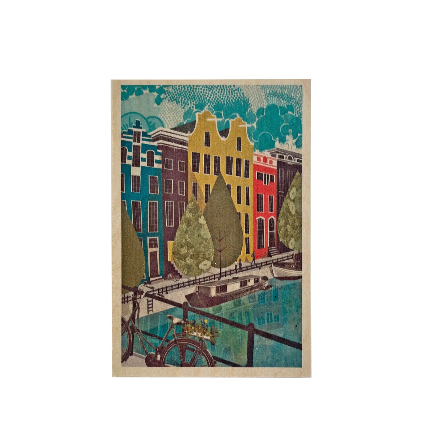 Wooden postcard - Amsterdam