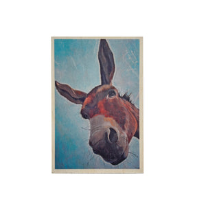 Wooden postcard - Brown donkey