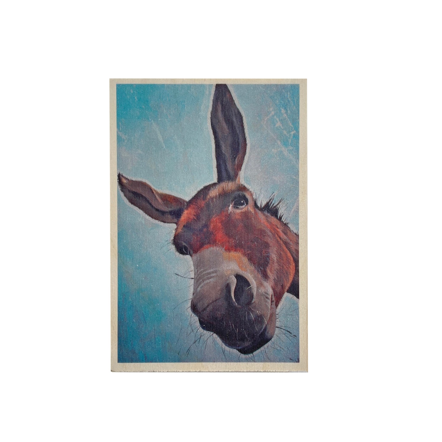 Wooden postcard - Brown donkey