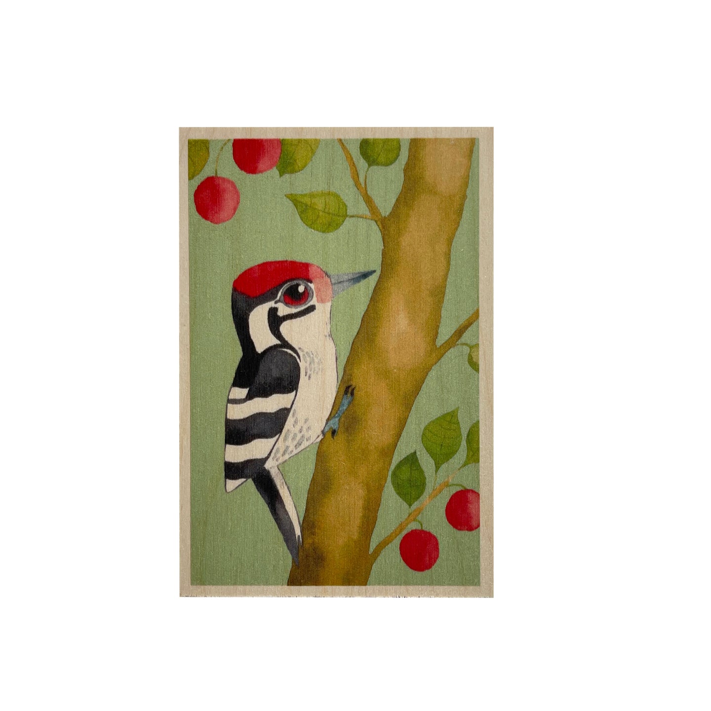 Wooden postcard - Woodpecker