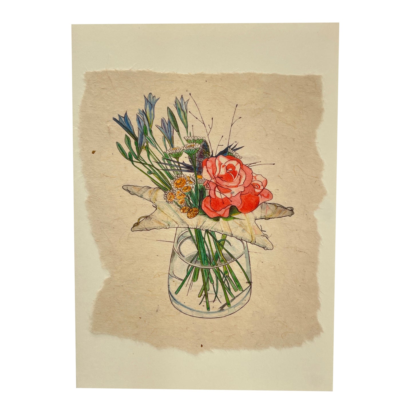 Card with posy in vase