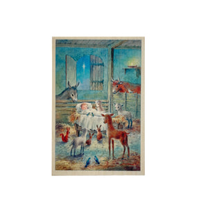 Wooden postcard - Nativity Stable