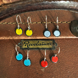 Small enamel drop earrings